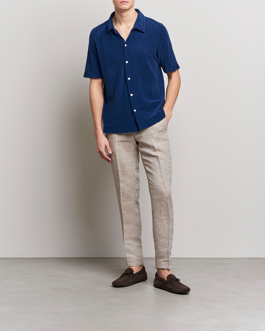 Herr | Pikéer | Massimo Alba | Terry Polo Shirt Navy