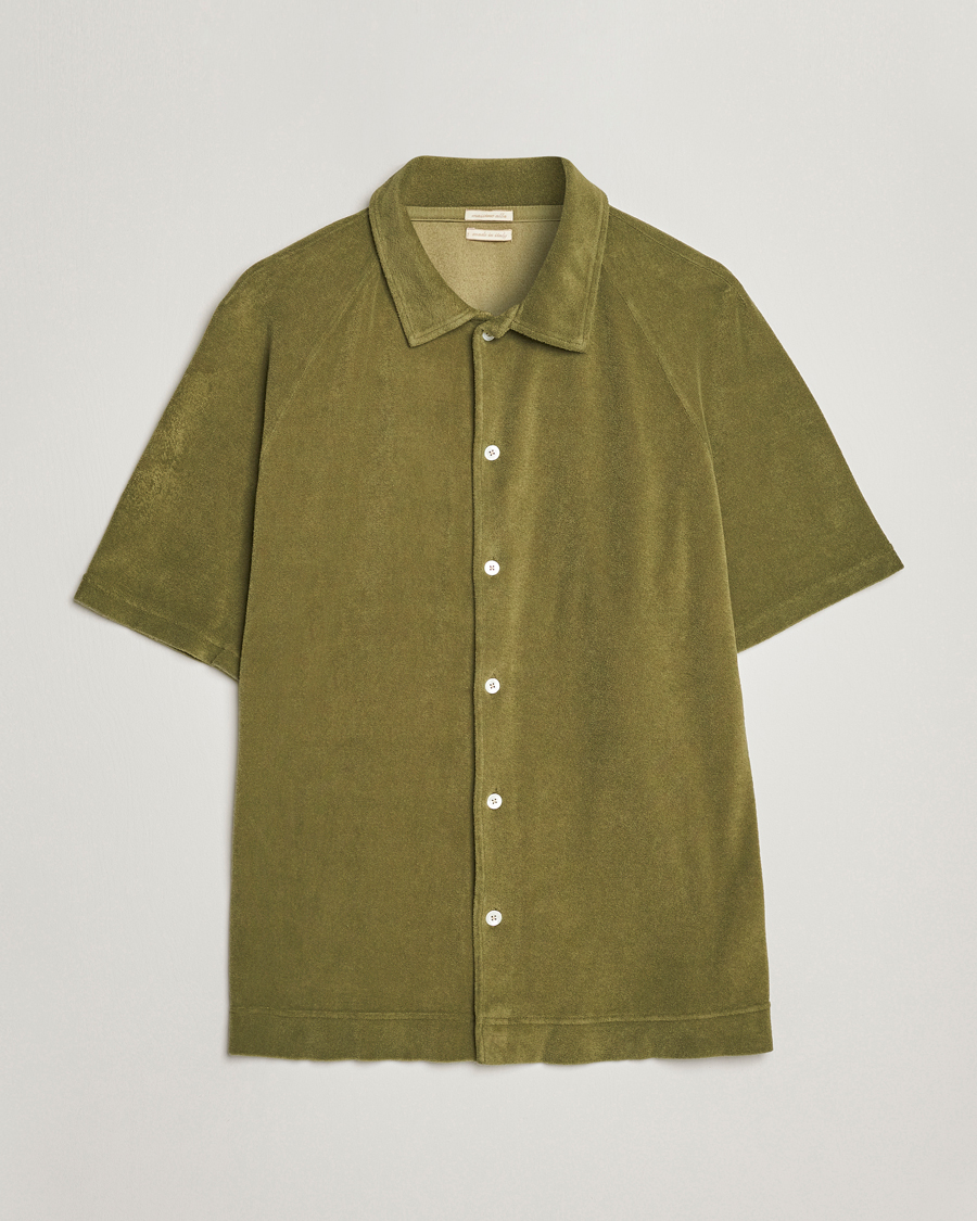 Herr | Pikéer | Massimo Alba | Terry Polo Shirt Green Desert