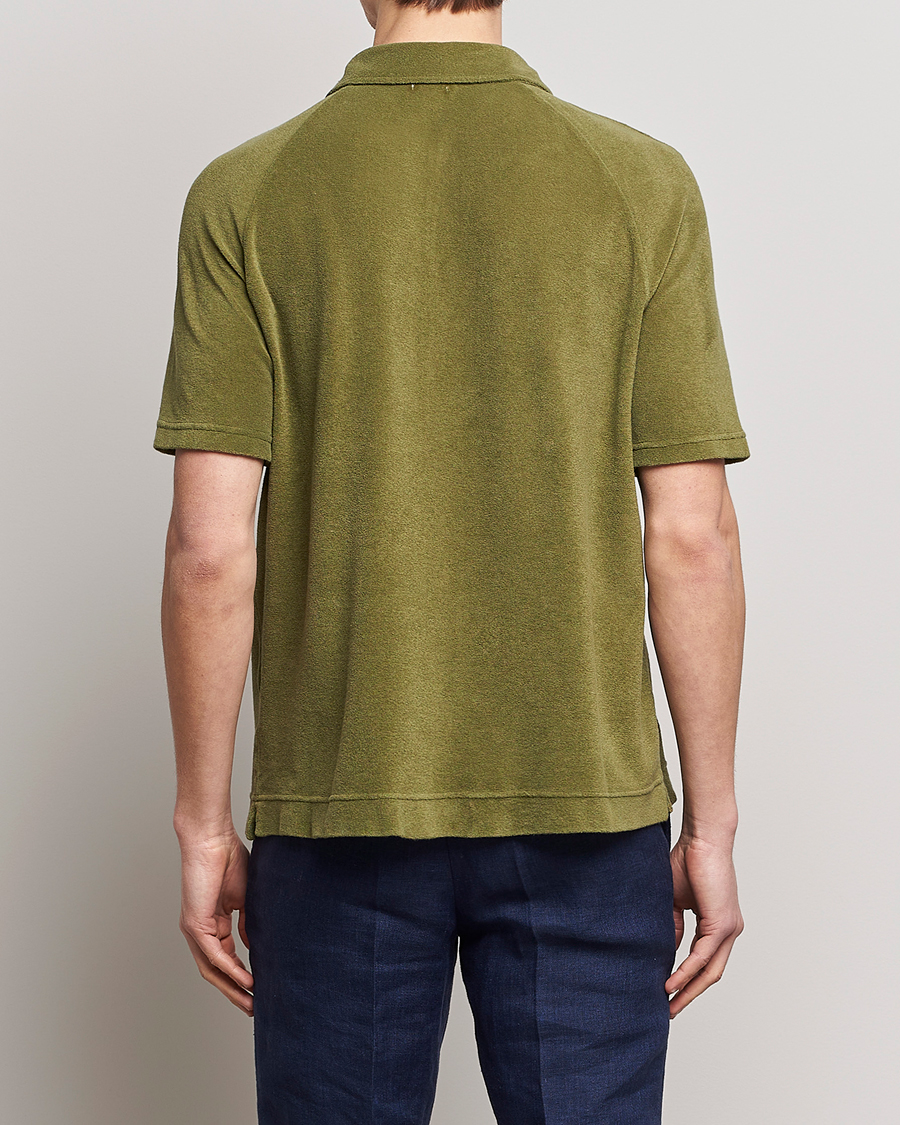 Herr | Pikéer | Massimo Alba | Terry Polo Shirt Green Desert