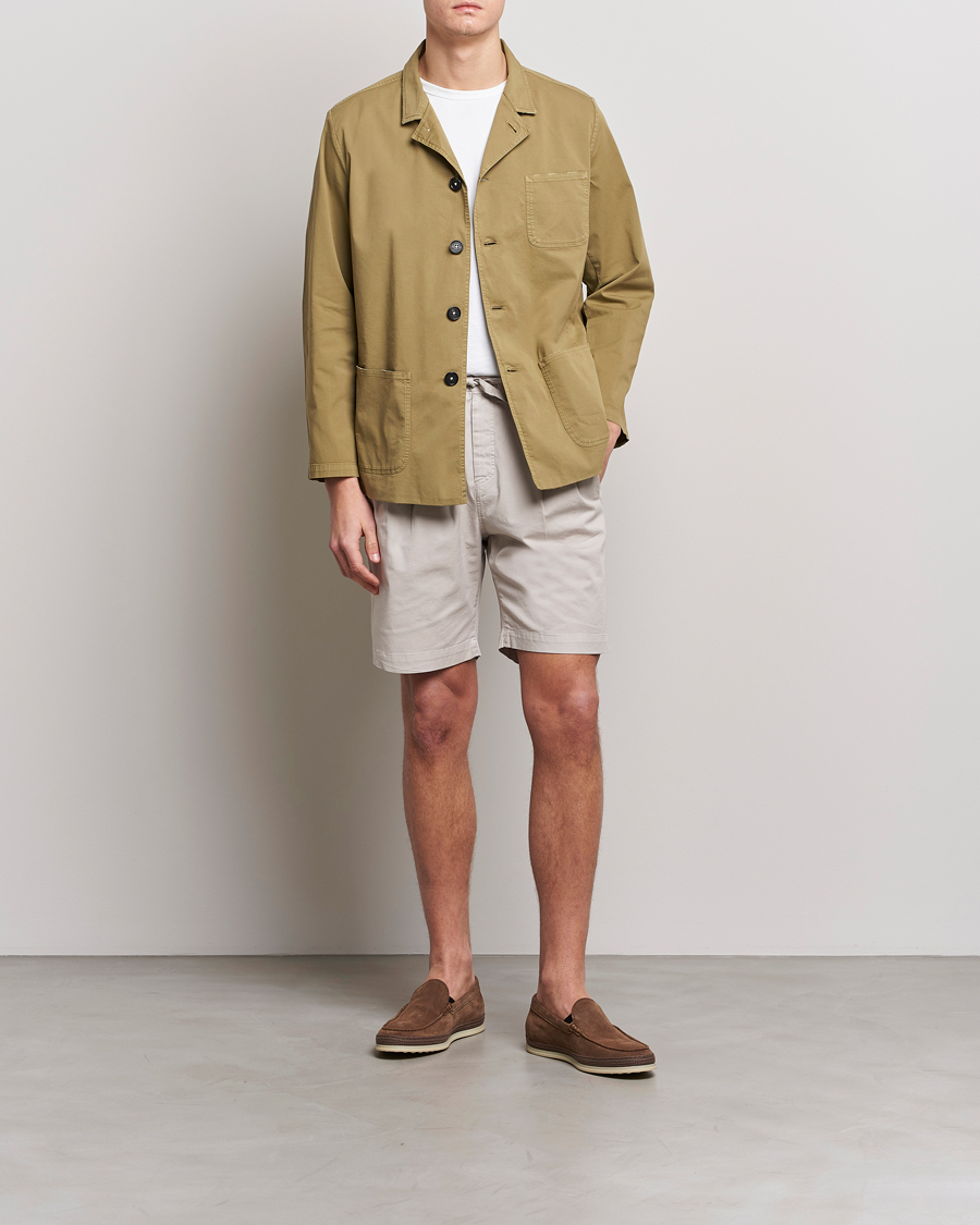 Herr | Jackor | Massimo Alba | Florida Stone Washed Shirt Jacket Green Desert