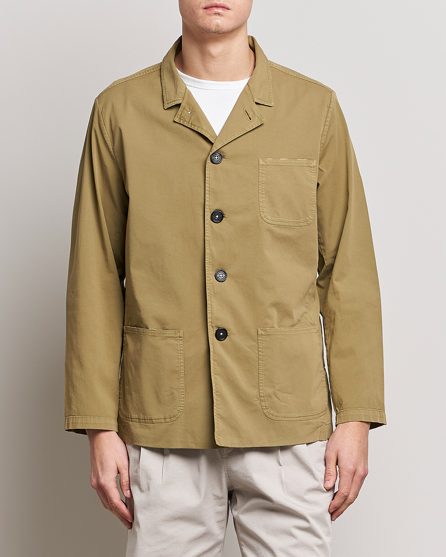 Herr | Jackor | Massimo Alba | Florida Stone Washed Shirt Jacket Green Desert