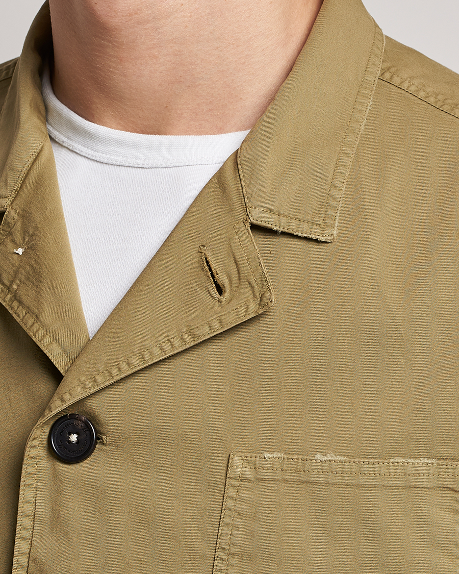 Herr | Jackor | Massimo Alba | Florida Stone Washed Shirt Jacket Green Desert