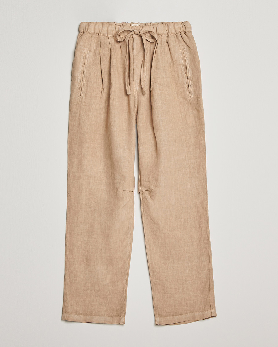 Herr | Byxor | Massimo Alba | Keywest Linen Drawstring Pants Sand