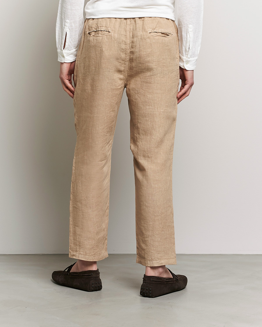 Herr | Byxor | Massimo Alba | Keywest Linen Drawstring Pants Sand
