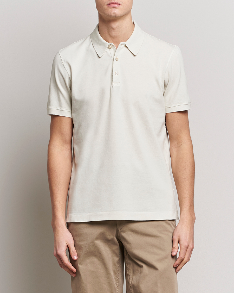 Herr | Pikéer | Piacenza Cashmere | Portofino Short Sleeve Polo Off White