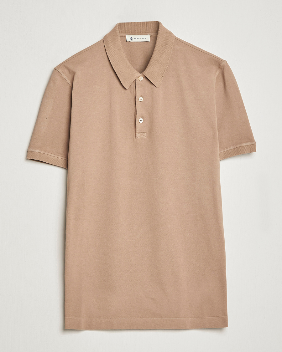 Herr | Pikéer | Piacenza Cashmere | Portofino Short Sleeve Polo Beige