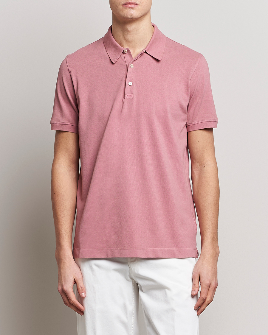 Herr | Pikéer | Piacenza Cashmere | Portofino Short Sleeve Polo Rosa