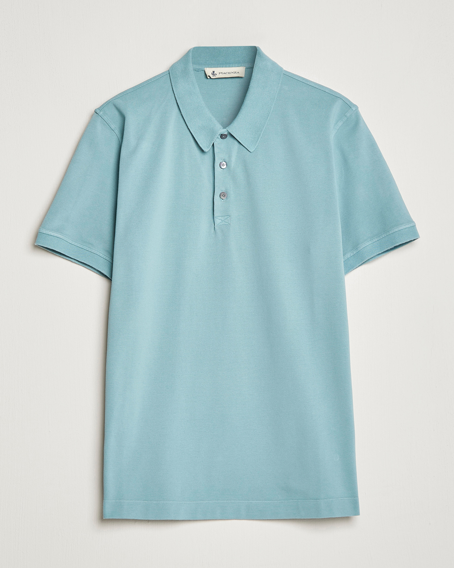 Herr | Pikéer | Piacenza Cashmere | Portofino Short Sleeve Polo Light Blue
