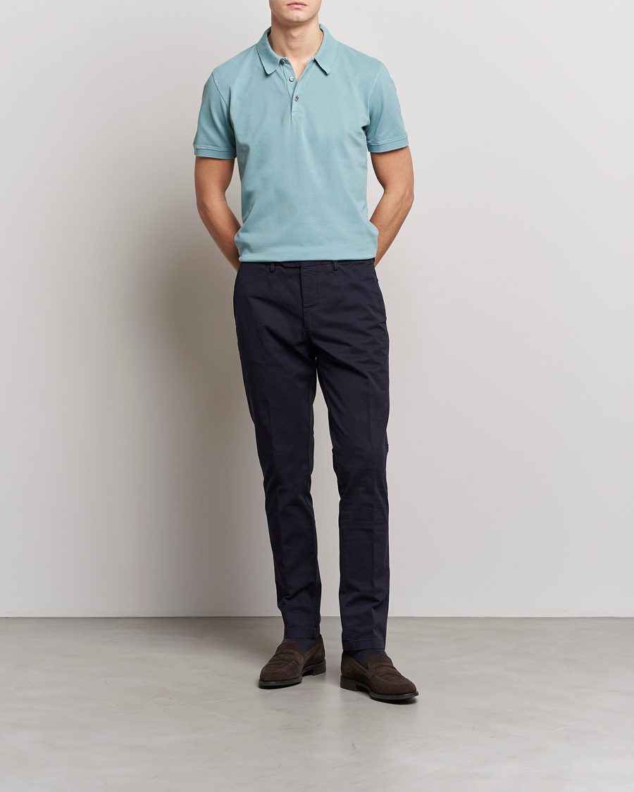 Herr | Pikéer | Piacenza Cashmere | Portofino Short Sleeve Polo Light Blue