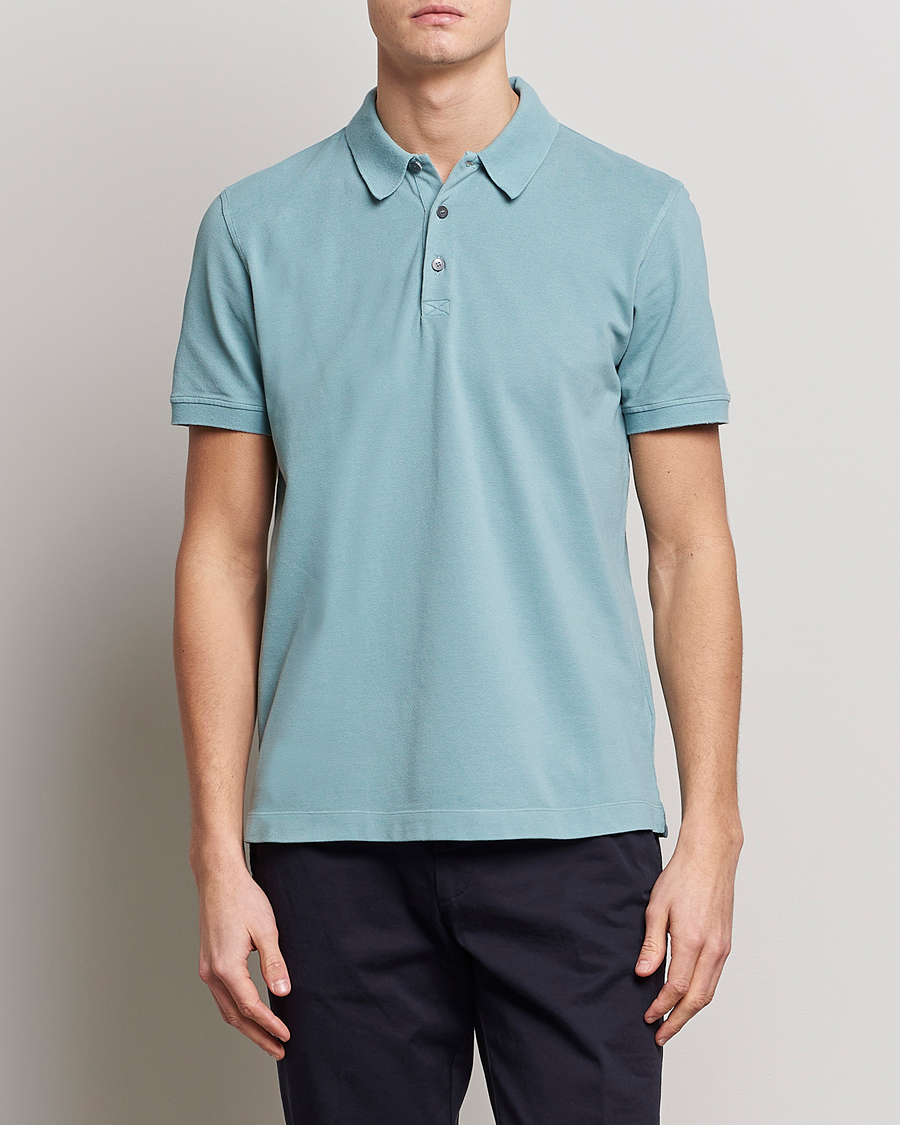 Herr | Pikéer | Piacenza Cashmere | Portofino Short Sleeve Polo Light Blue