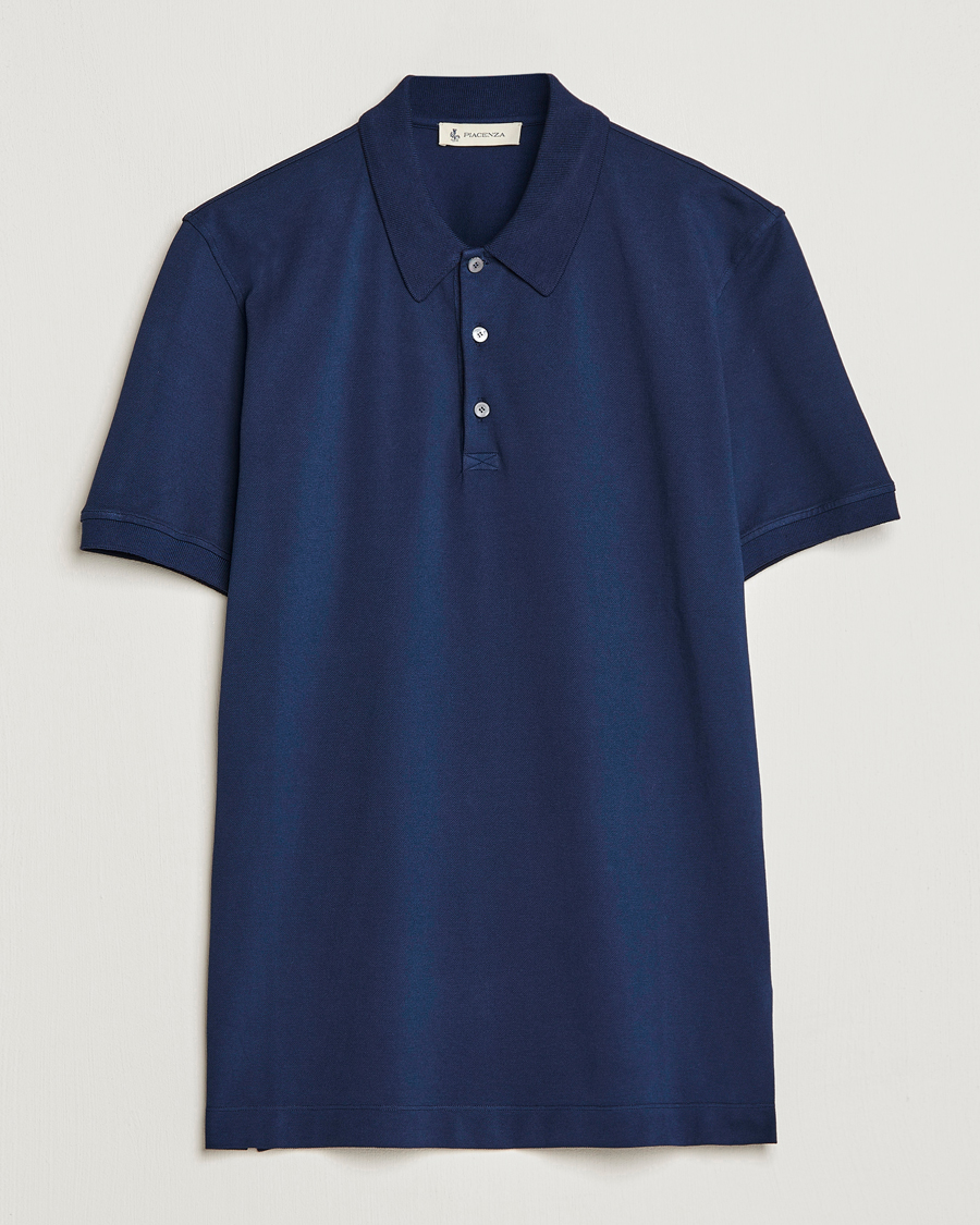 Herr | Pikéer | Piacenza Cashmere | Portofino Short Sleeve Polo Navy