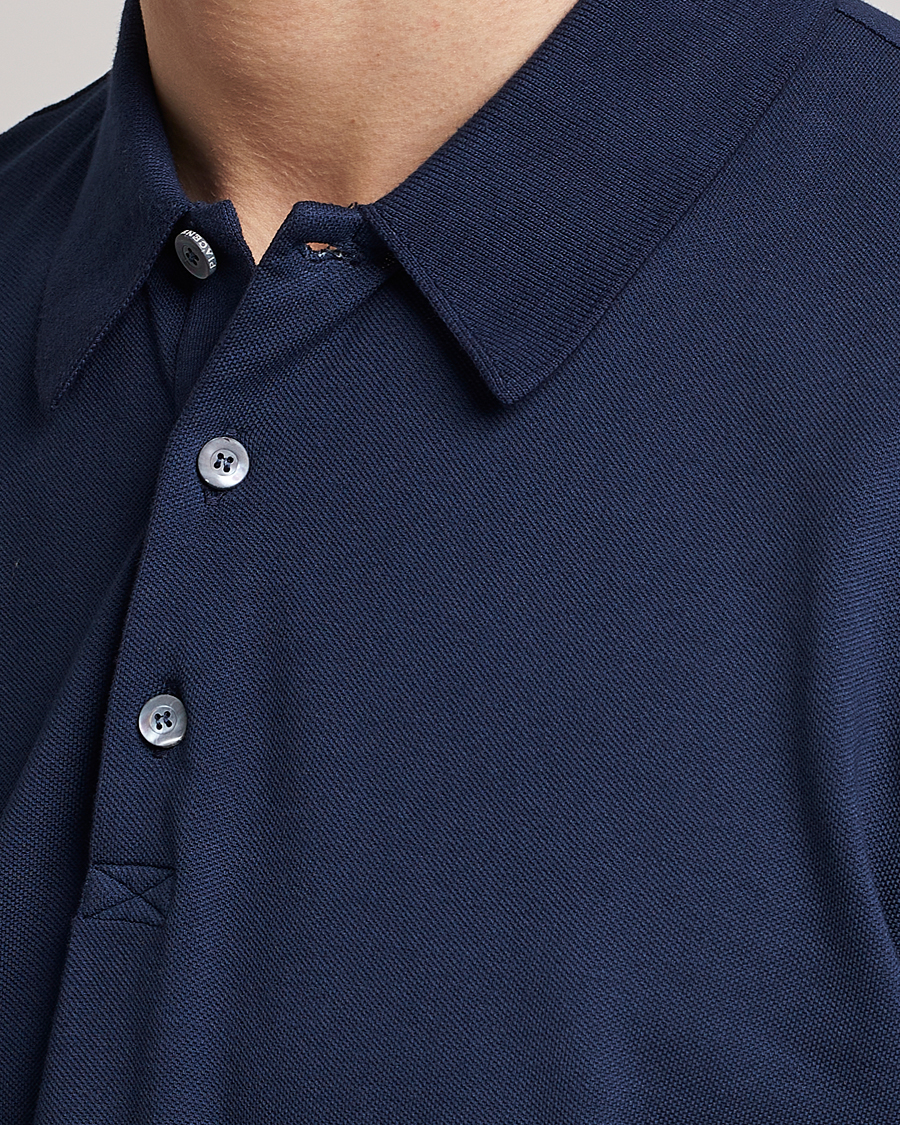 Herr | Pikéer | Piacenza Cashmere | Portofino Short Sleeve Polo Navy