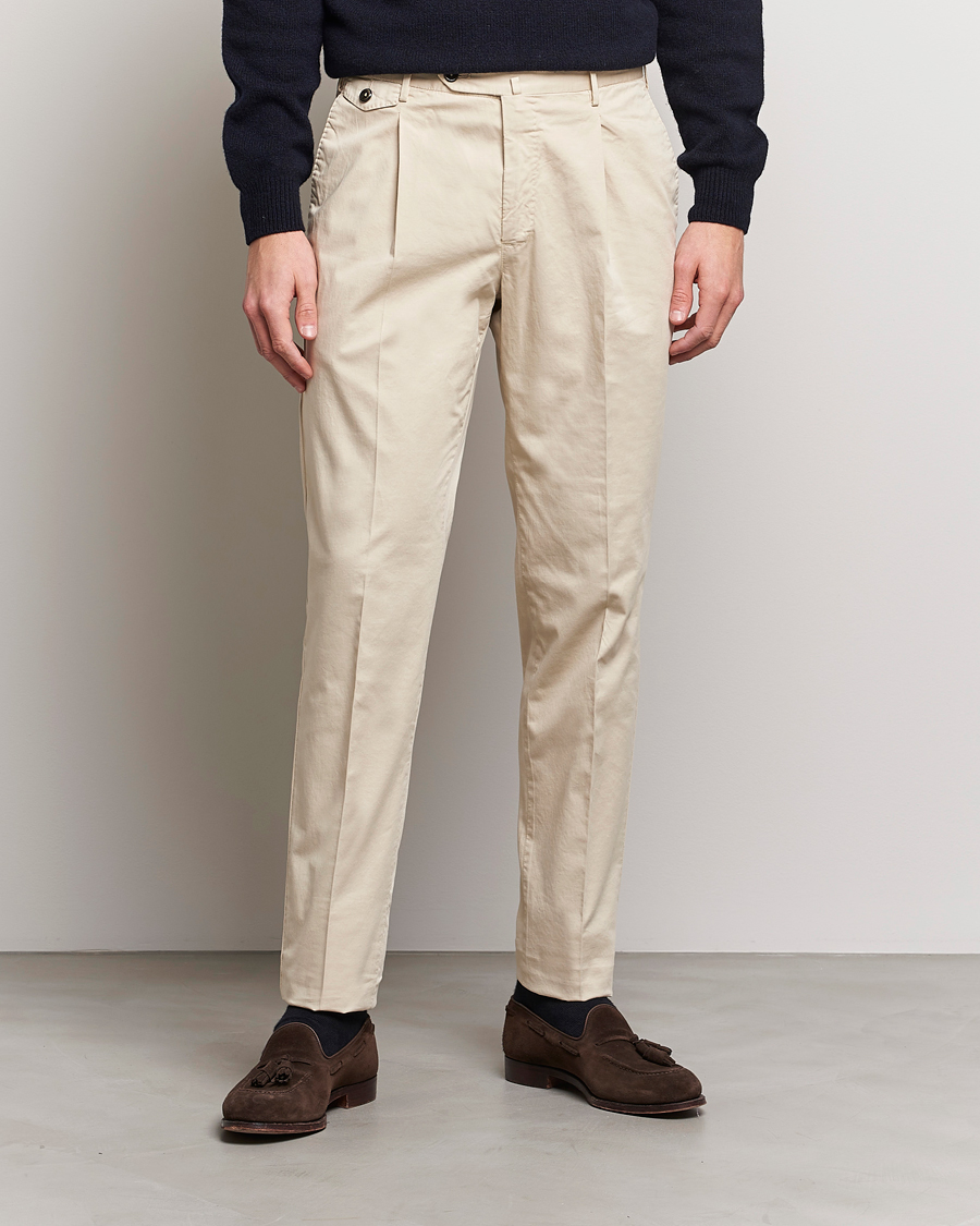 Herr | Byxor | PT01 | Gentleman Fit Cotton Stretch Chinos Light Beige