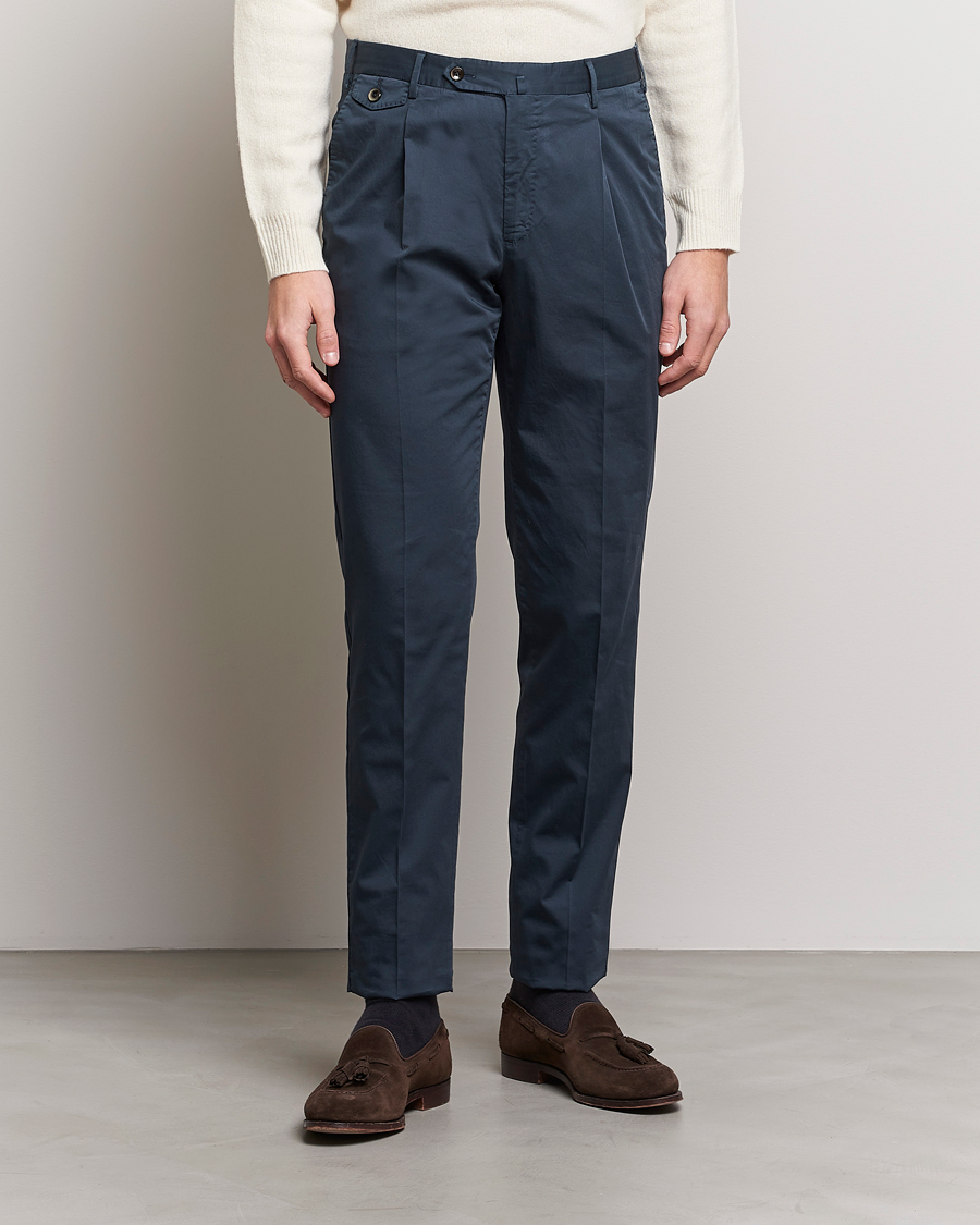 Herr | Byxor | PT01 | Gentleman Fit Cotton Stretch Chinos Navy