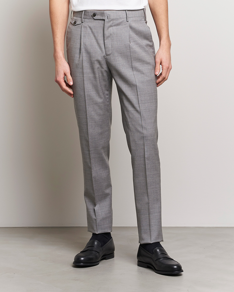 Herr | PT01 | PT01 | Gentleman Fit Wool Trousers Light Grey