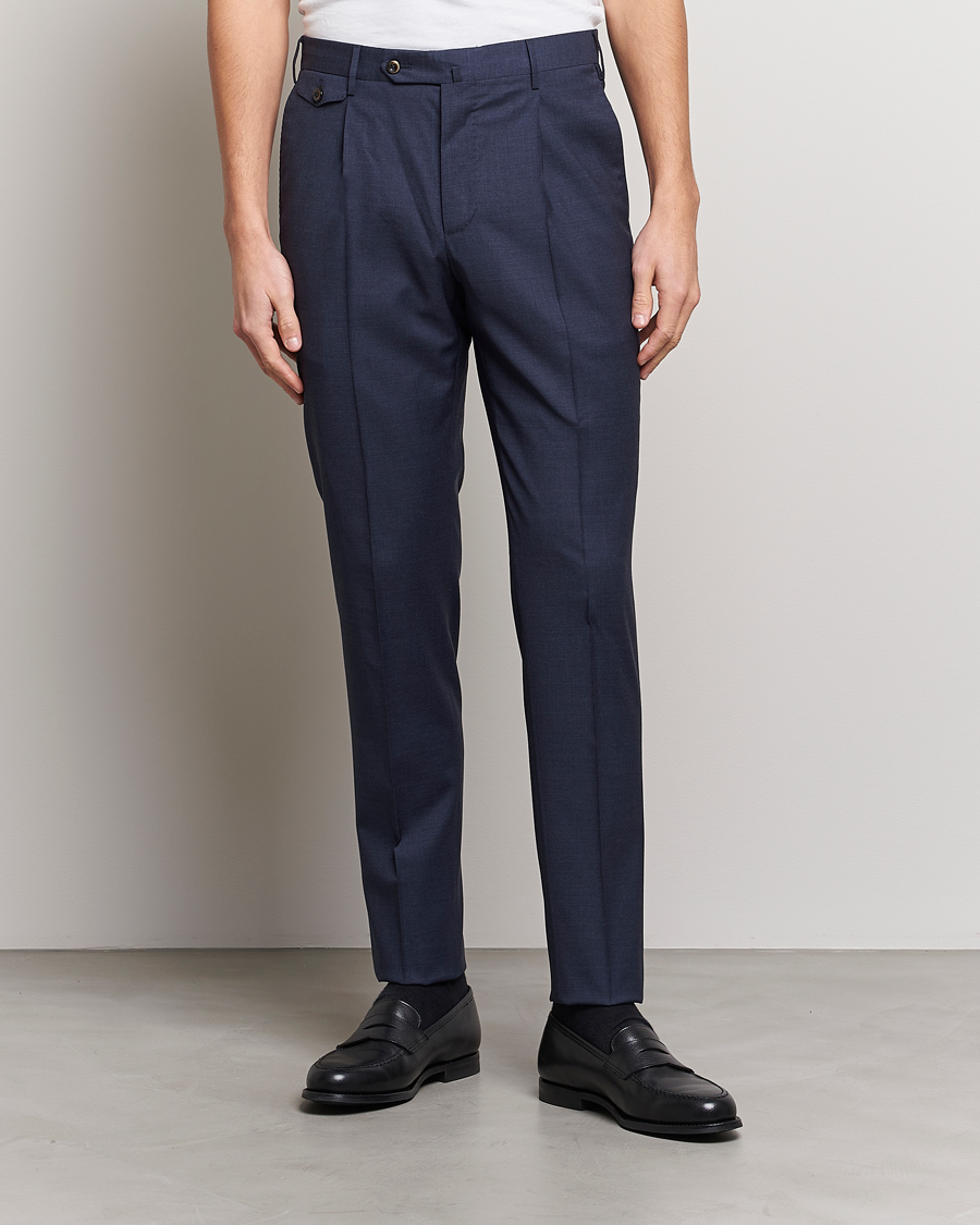 Herr | Byxor | PT01 | Gentleman Fit Wool Trousers Dark Blue