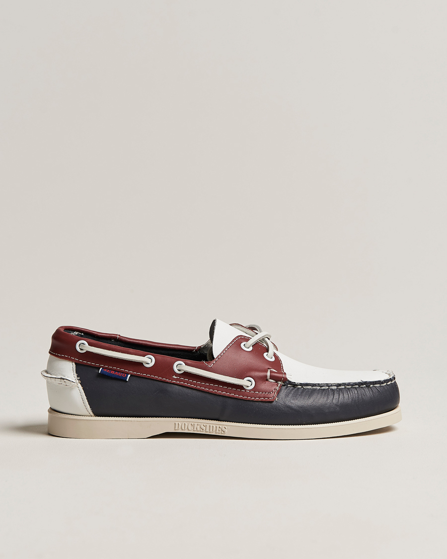 Herr | Sebago Portland Spinnaker Shoe Blue/Red/White | Sebago | Portland Spinnaker Shoe Blue/Red/White
