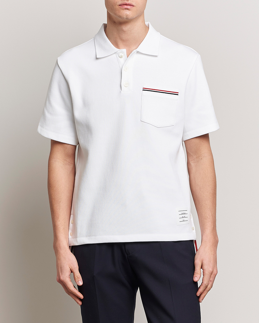 Herr | Thom Browne | Thom Browne | Short Sleeve Pocket Polo White