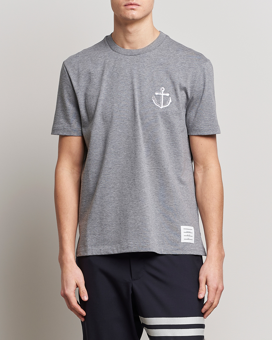 Herr | Thom Browne | Thom Browne | Anchor Embroidered T-Shirt Light Grey