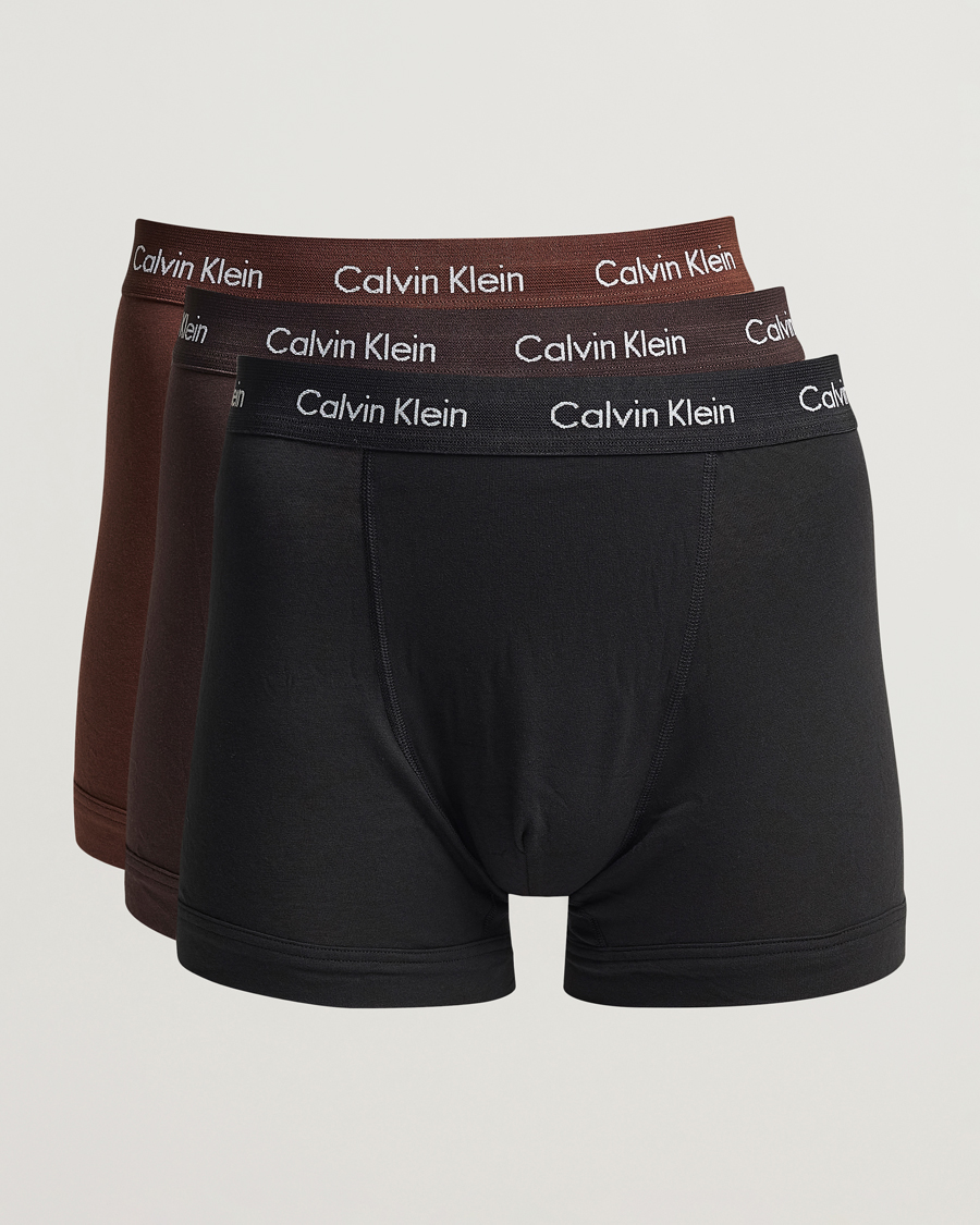 Herr | Underkläder | Calvin Klein | Cotton Stretch Trunk 3-Pack Black/Umber/Woodland