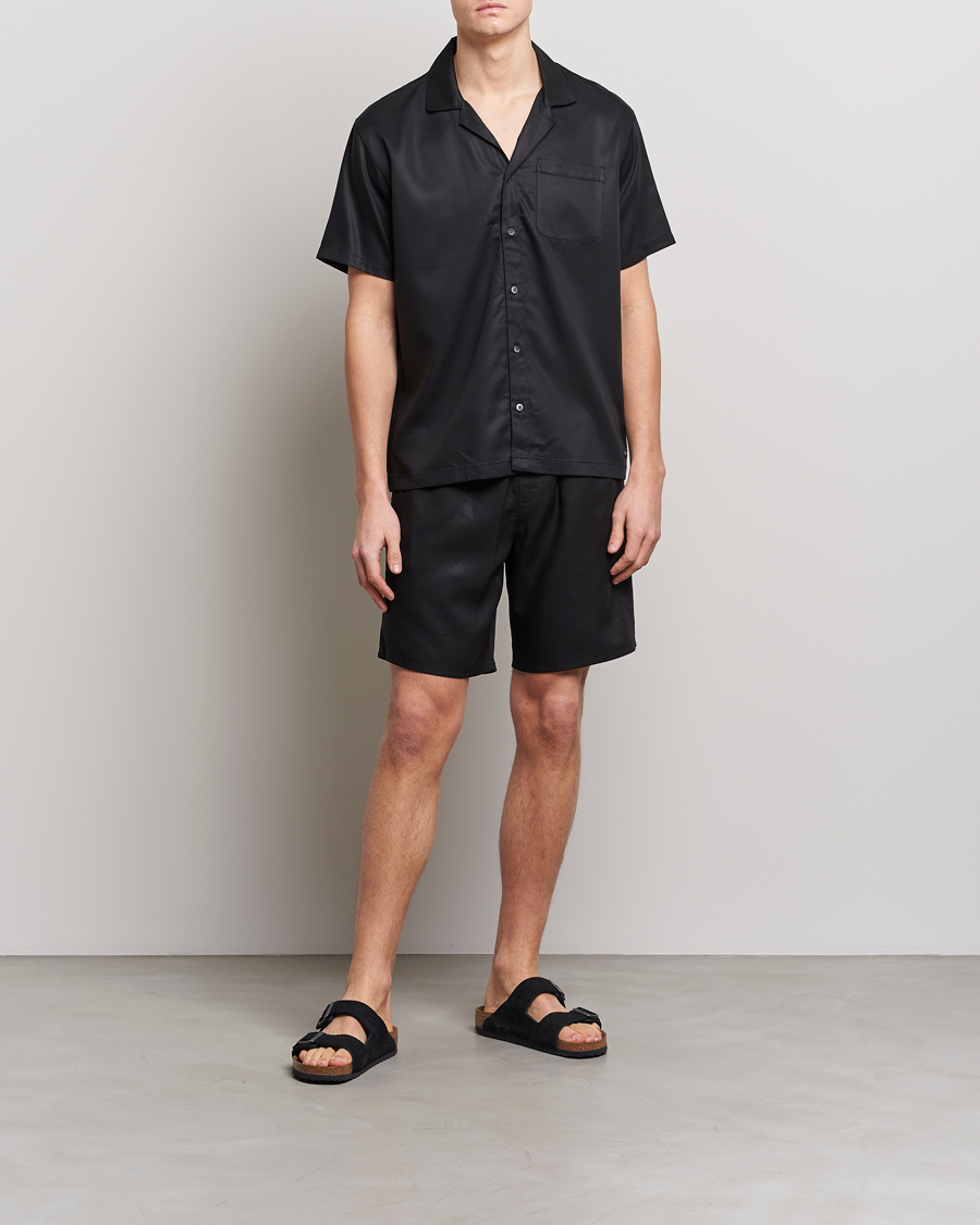 Herr | Skjortor | Calvin Klein | Lyocell Short Sleeve Loungewear Shirt Black
