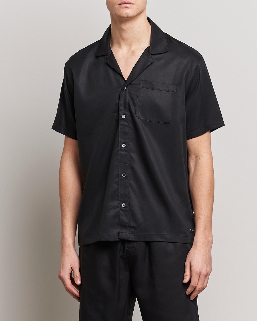 Herr | Kortärmade skjortor | Calvin Klein | Lyocell Short Sleeve Loungewear Shirt Black