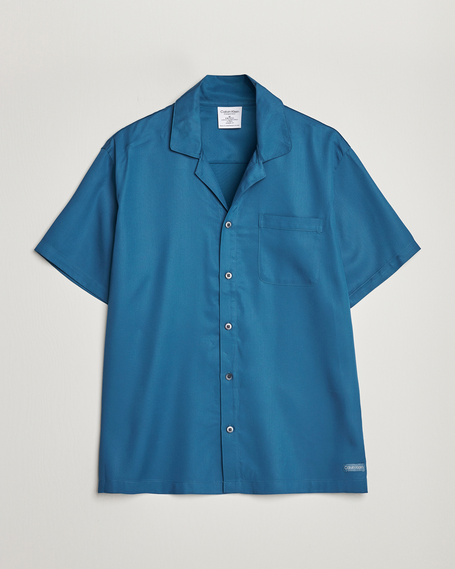 Herr | Skjortor | Calvin Klein | Lyocell Short Sleeve Loungewear Shirt Midnight