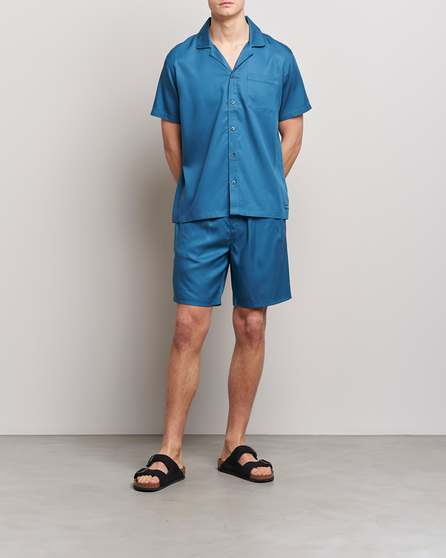 Herr | Skjortor | Calvin Klein | Lyocell Short Sleeve Loungewear Shirt Midnight