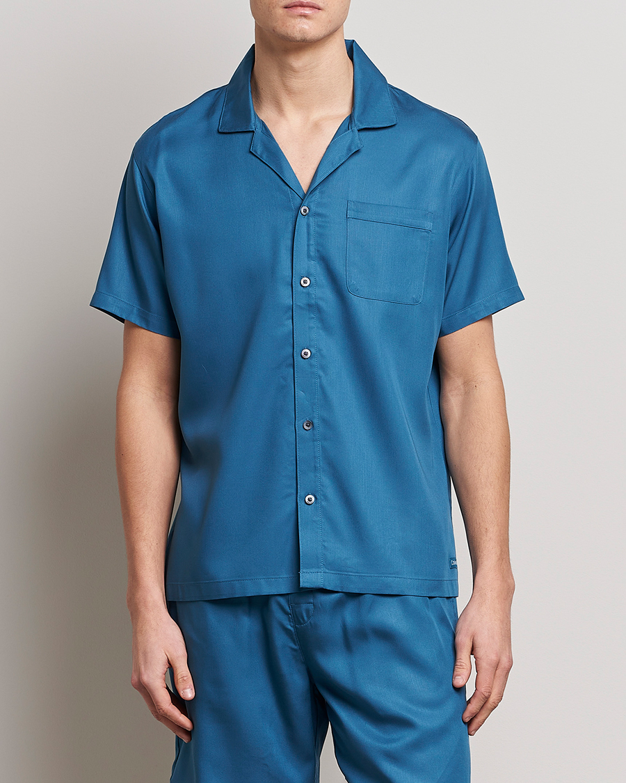 Herr | Skjortor | Calvin Klein | Lyocell Short Sleeve Loungewear Shirt Midnight