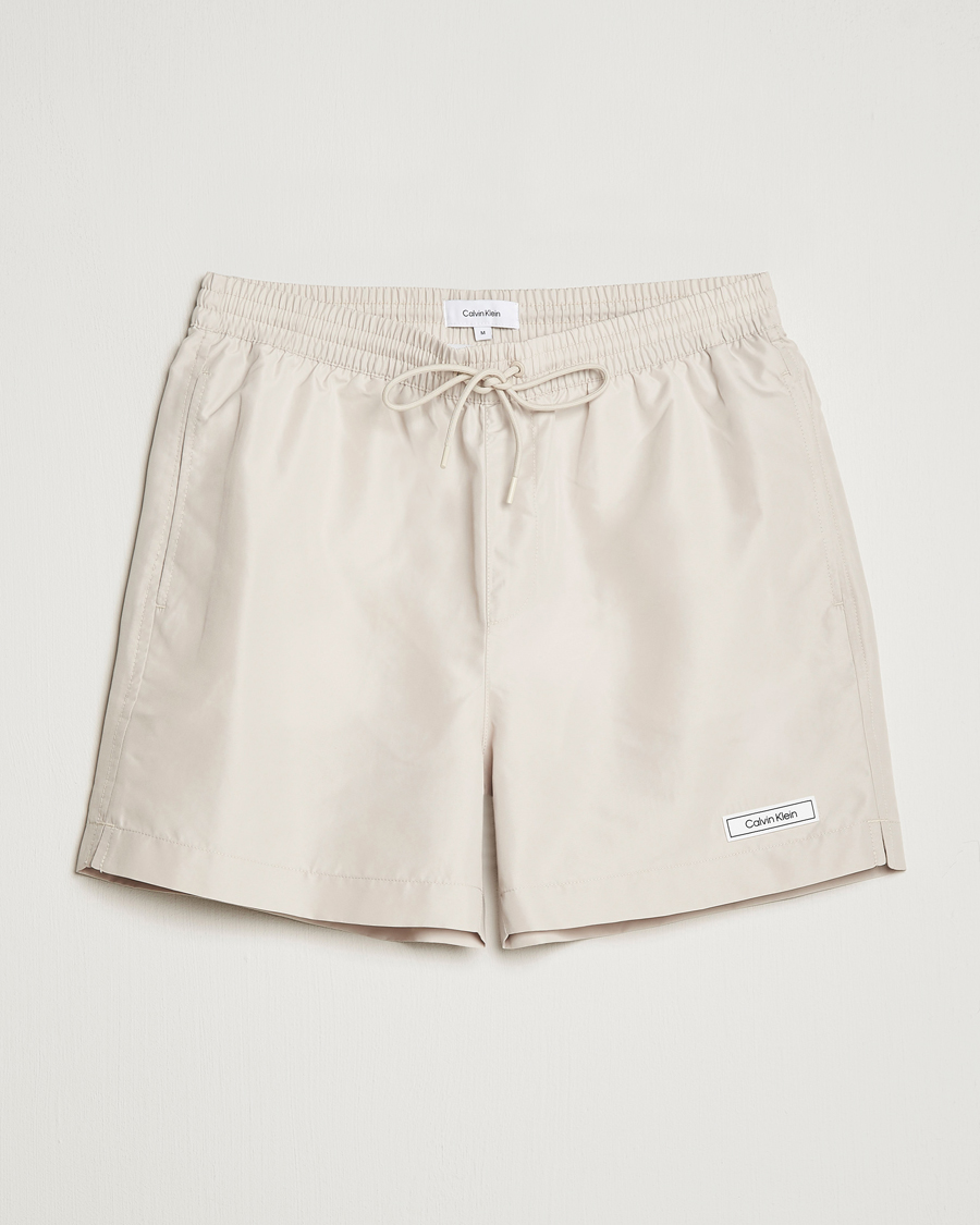 Herr | Badbyxor | Calvin Klein | Logo Drawstring Swimshorts Stony Beige