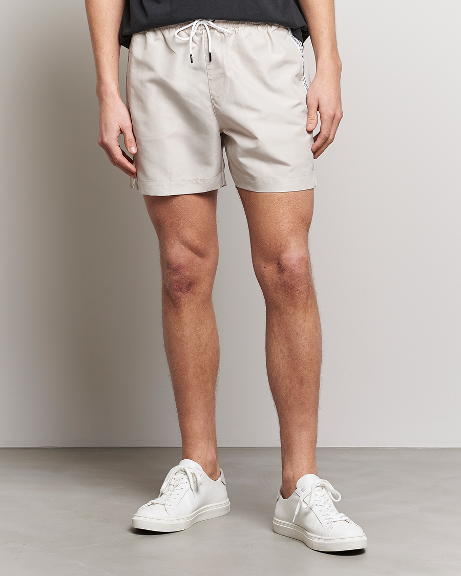 Herr | Badbyxor | Calvin Klein | Side Logo Drawstring Swimshorts Stony Beige