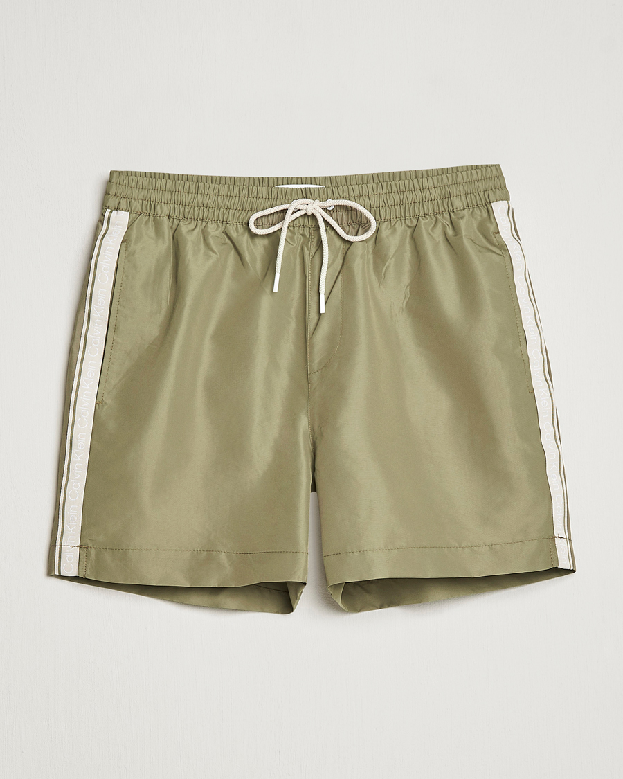 Herr | Badbyxor | Calvin Klein | Side Logo Drawstring Swimshorts Delta Green