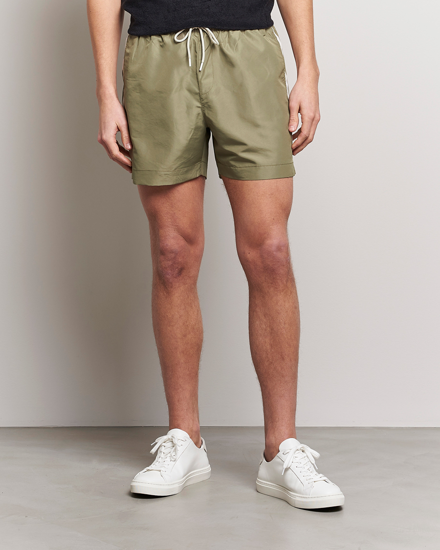 Herr | Badbyxor | Calvin Klein | Side Logo Drawstring Swimshorts Delta Green