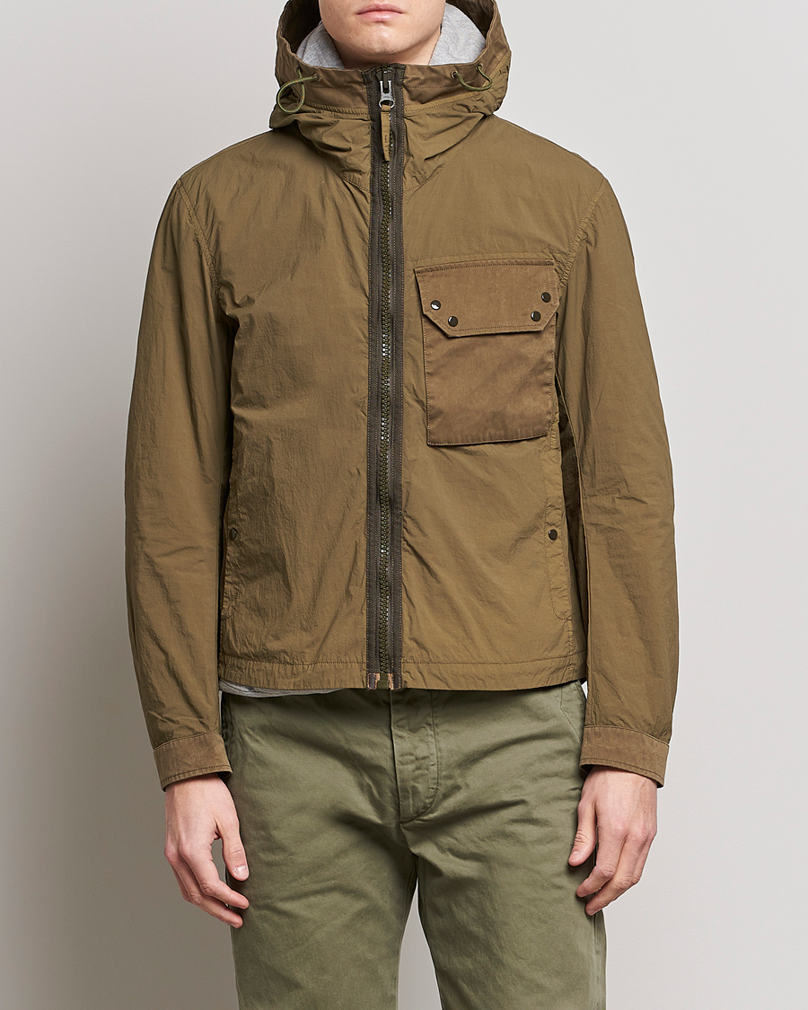 Herr | Jackor | Ten c | Garment Dyed Nylon Hooded Jacket Olive