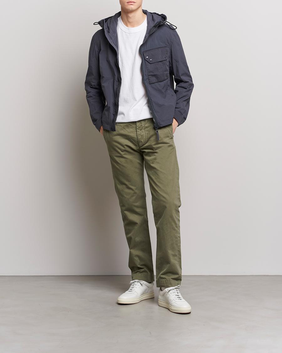 Herr | Jackor | Ten c | Garment Dyed Nylon Hooded Jacket Blue Grey
