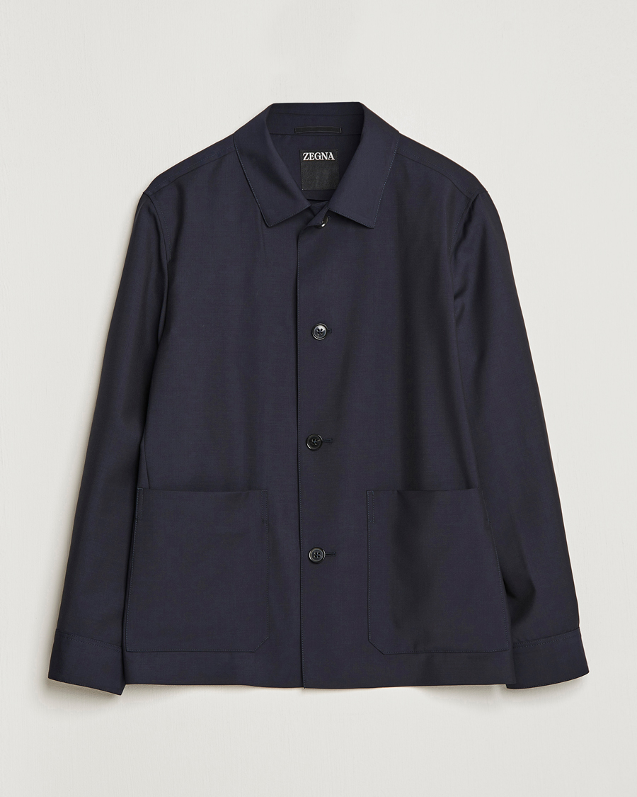 Herr | Jackor | Zegna | Wool/Mohair Chore Jacket Navy
