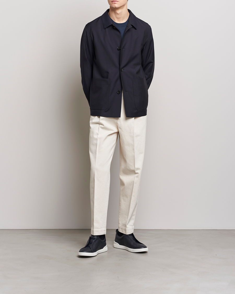 Herr | Jackor | Zegna | Wool/Mohair Chore Jacket Navy