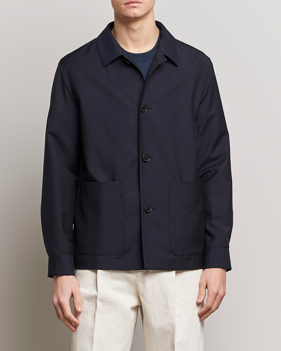 Herr | Zegna | Zegna | Wool/Mohair Chore Jacket Navy
