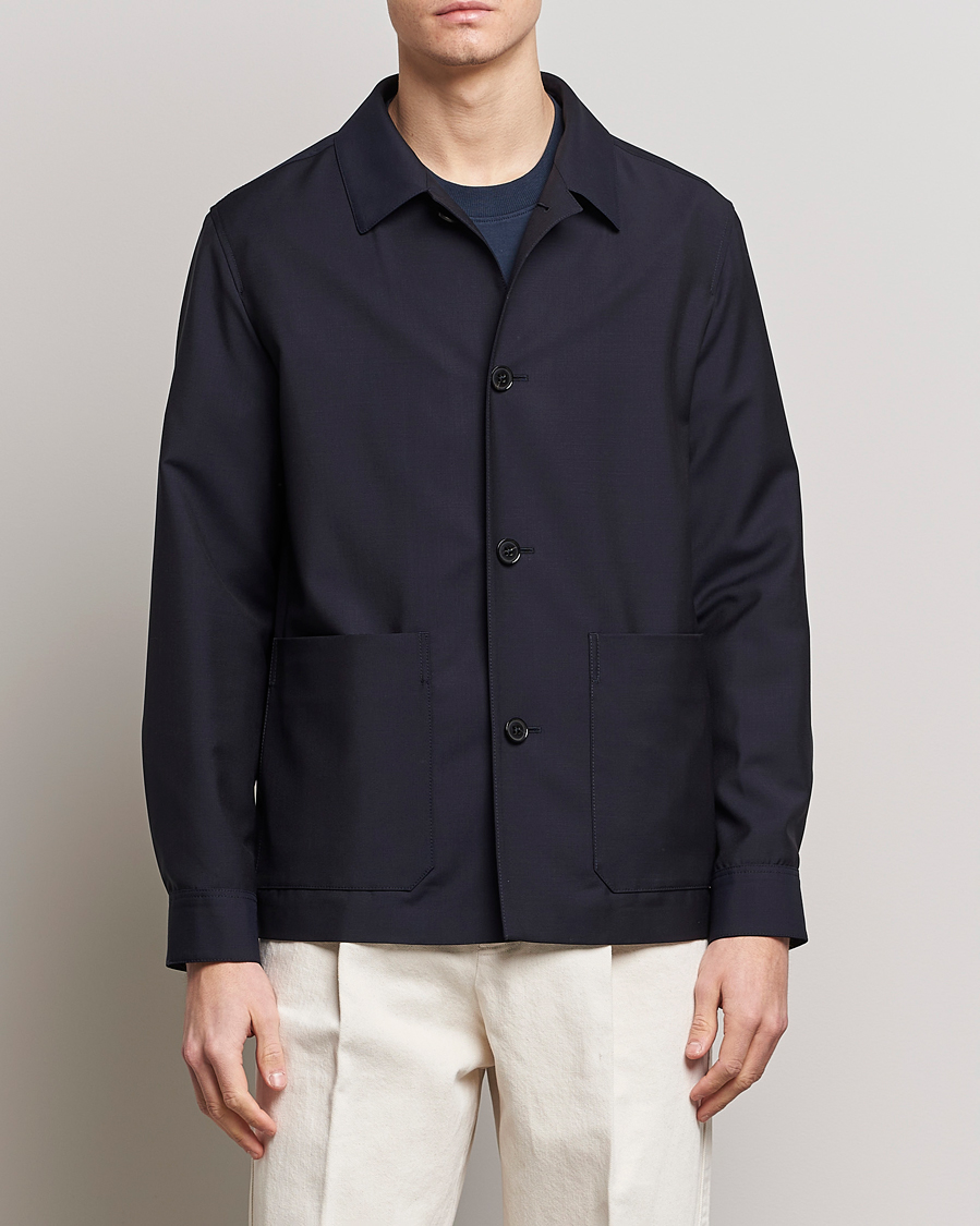 Herr | Jackor | Zegna | Wool/Mohair Chore Jacket Navy