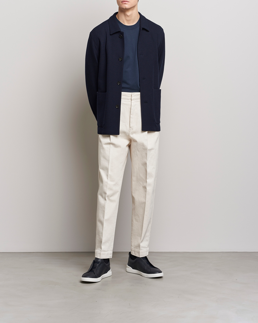 Herr | Jackor | Zegna | Wool Jersey Chore Jacket Navy