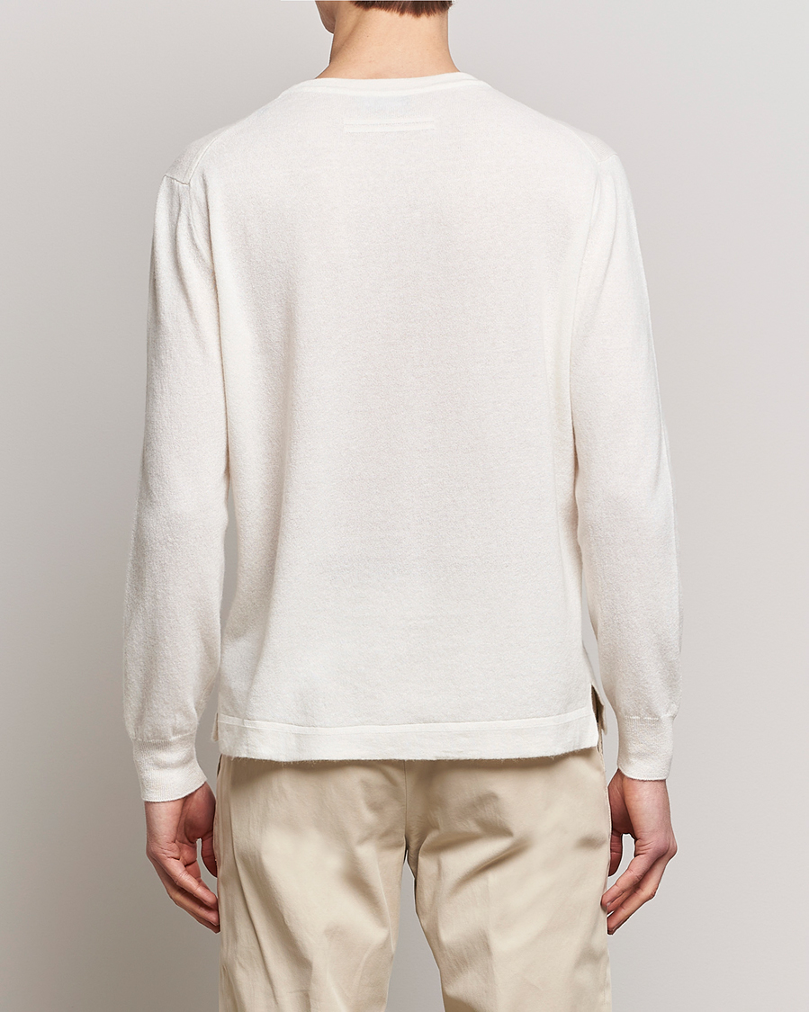 Herr | Tröjor | Zegna | Oasi Cashmere/Linen Crew Neck Sweater Off White