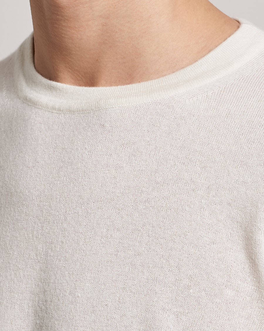 Herr | Tröjor | Zegna | Oasi Cashmere/Linen Crew Neck Sweater Off White