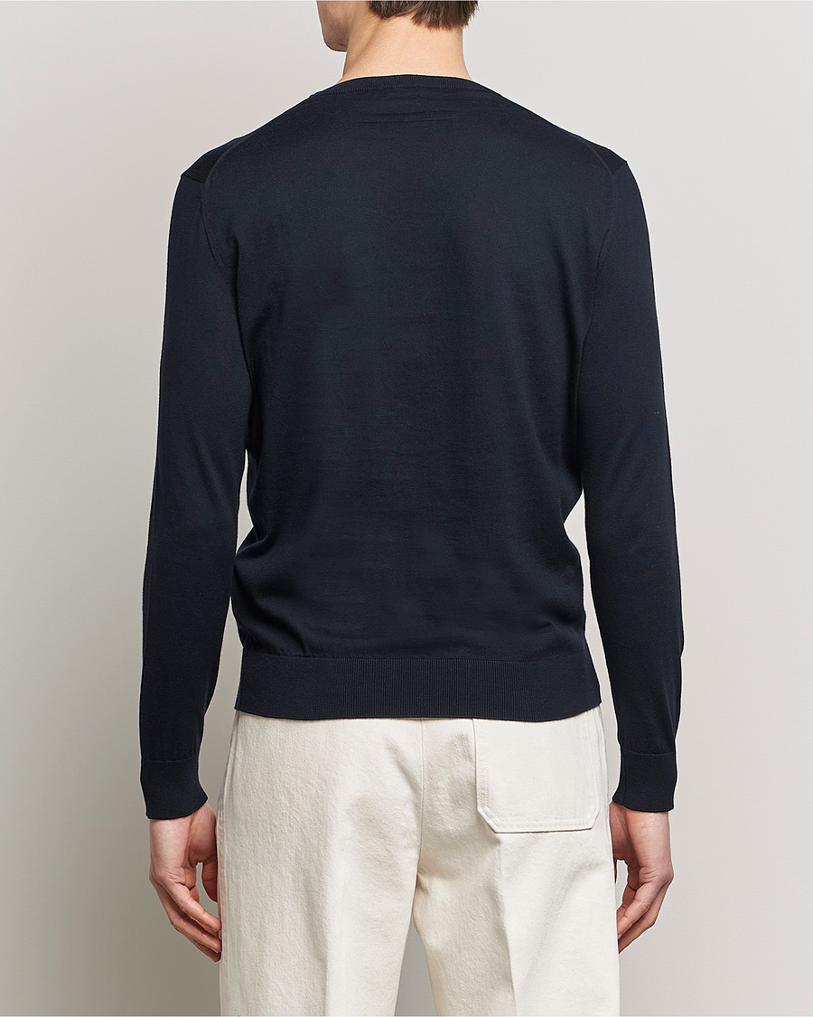 Herr | Tröjor | Zegna | Premium Cotton Crew Neck Sweater Navy