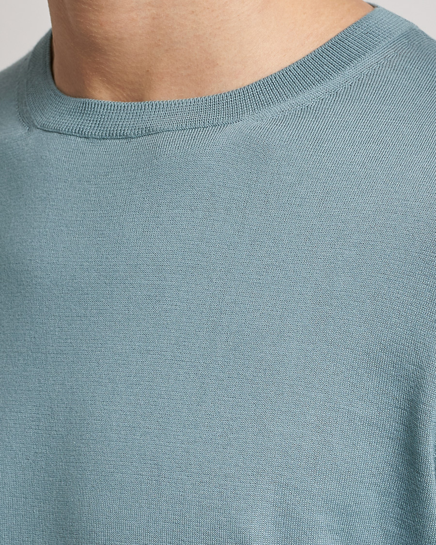 Herr | Tröjor | Zegna | Premium Cotton Crew Neck Sweater Teal