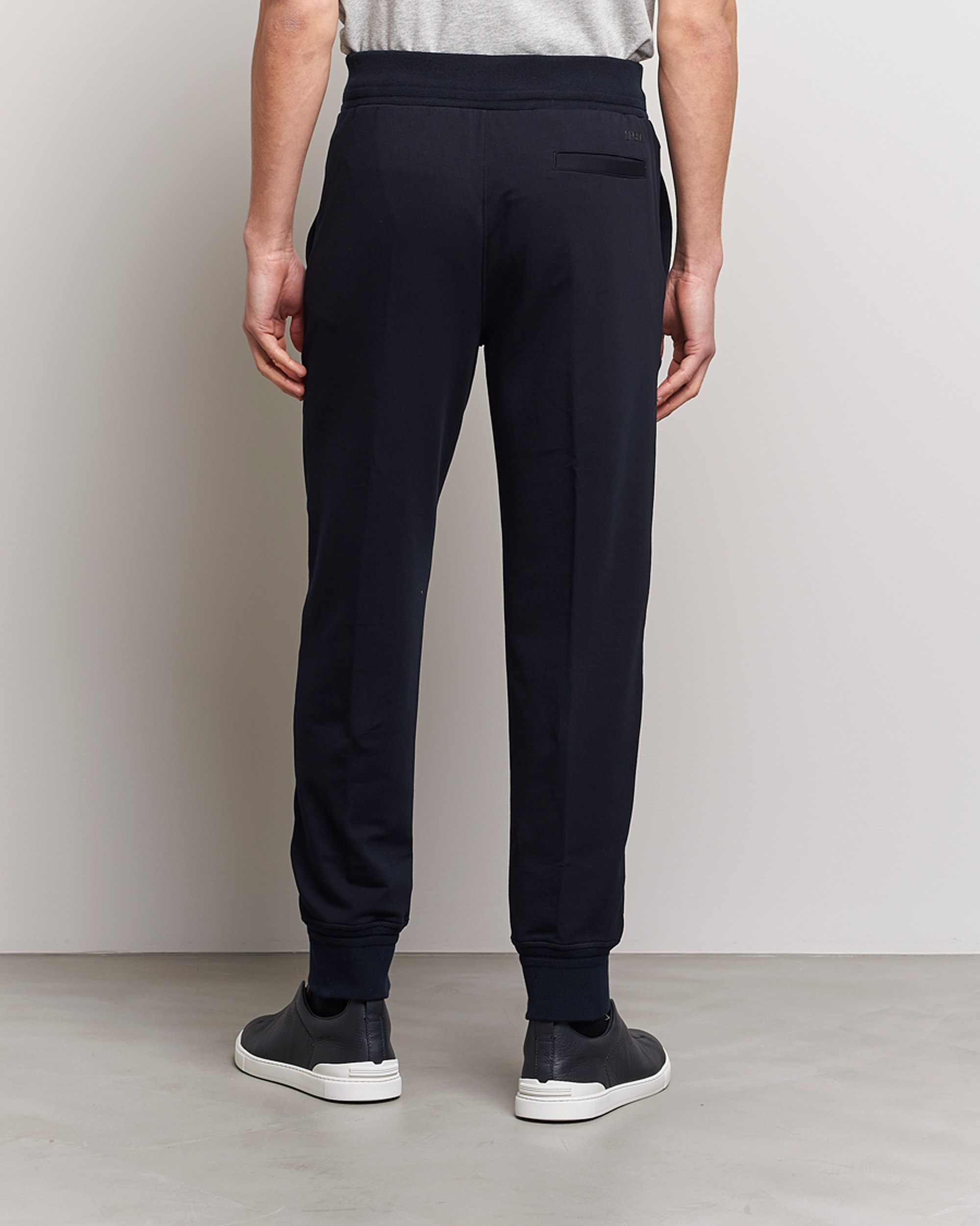 Herr | Byxor | Zegna | Cotton Stretch Joggers Navy