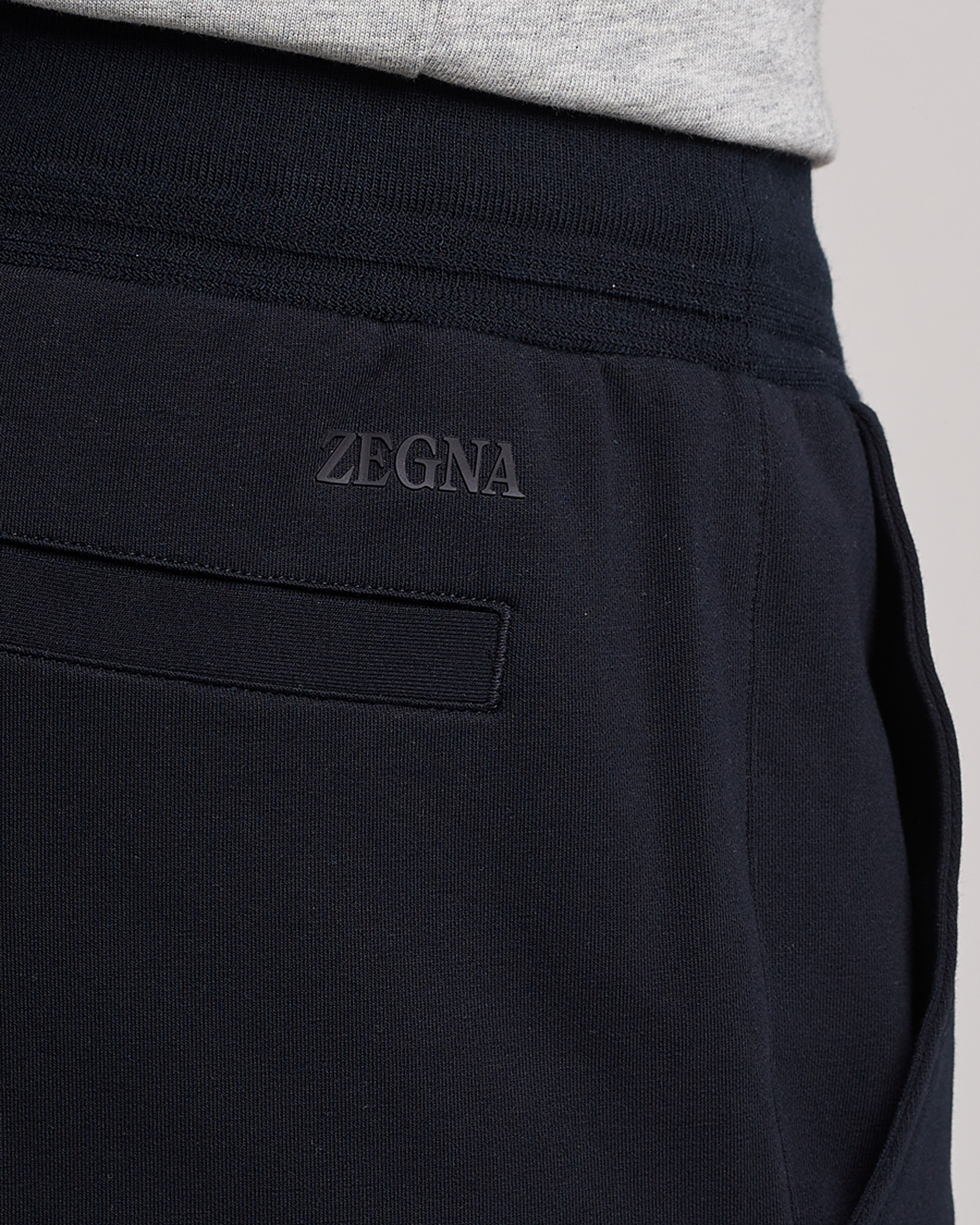 Herr | Byxor | Zegna | Cotton Stretch Joggers Navy