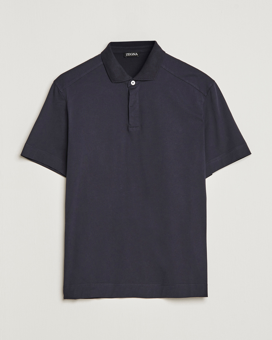 Herr | Pikéer | Zegna | Cotton Jersey Polo Navy