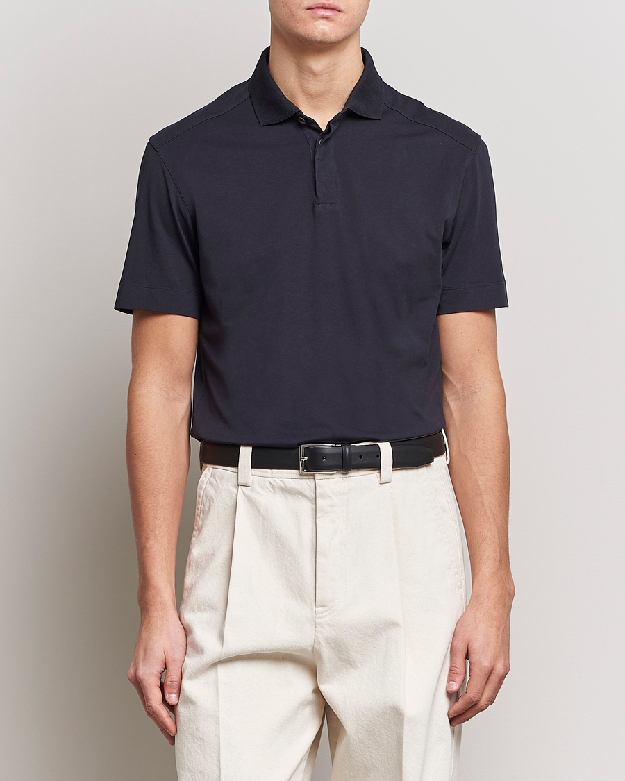 Herr | Pikéer | Zegna | Cotton Jersey Polo Navy
