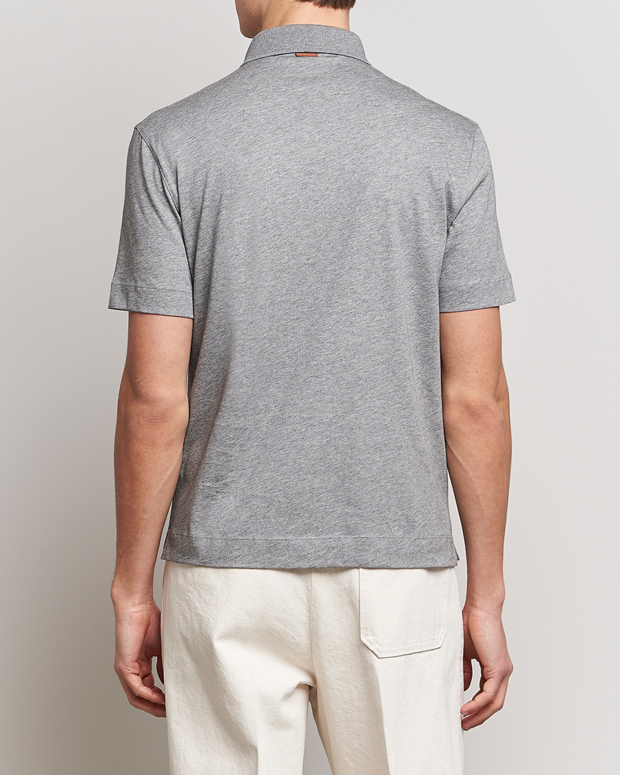Herr | Zegna | Zegna | Cotton Jersey Polo Grey Melange