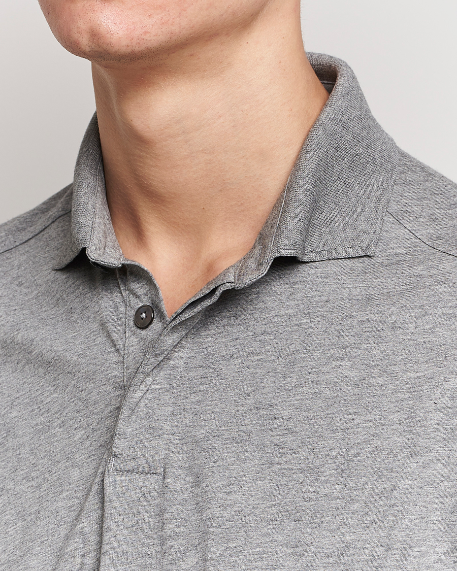 Herr | Pikéer | Zegna | Cotton Jersey Polo Grey Melange